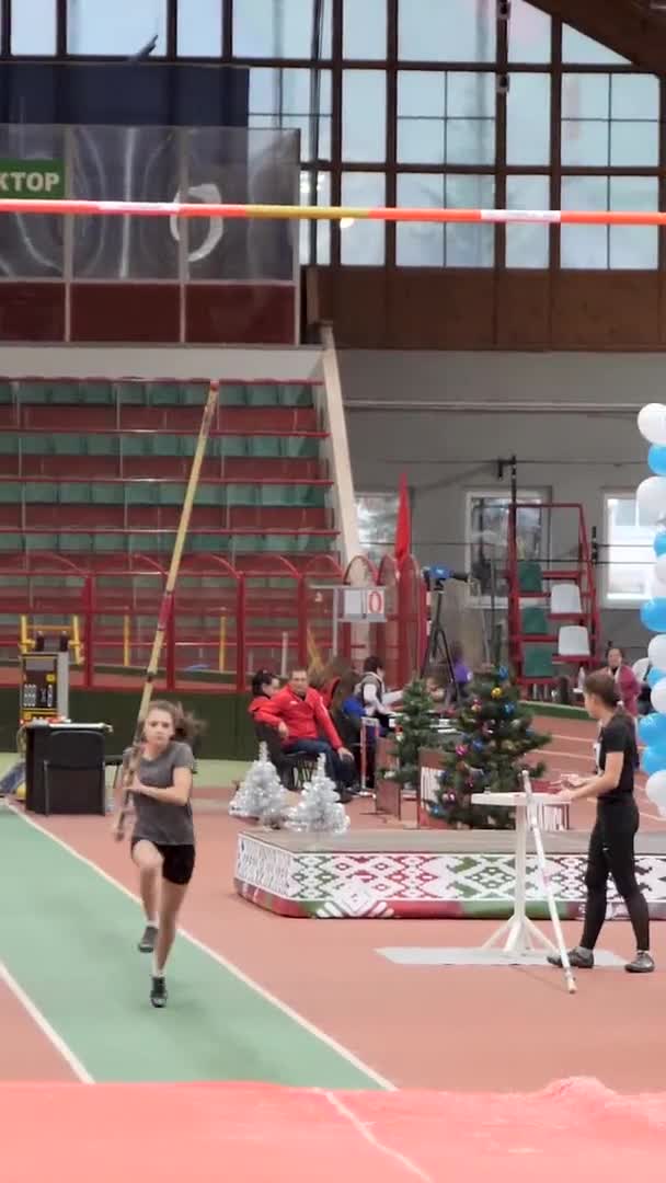 Gomel Bělorusko Prosince 2019 Mezinárodní Atletické Soutěže Rámci Sportovního Festivalu — Stock video