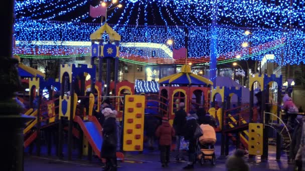 Gomel Belarus Dicembre 2019 Illuminazione Natalizia Capodanno Persone Umore Festivo — Video Stock