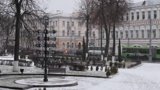 Gomel Biélorussie Janvier 2020 Trafic Transport Urbain Pendant Neige — Video