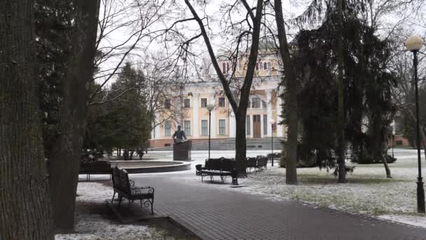 Gomel Vitryssland Januari 2020 Rumyantsev Palace Snön — Stockvideo