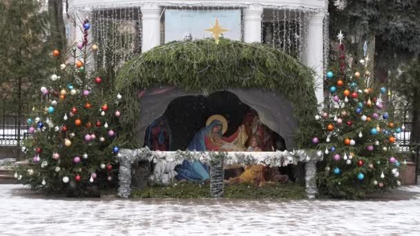 Εγκατάσταση Της Γέννησης Του Χριστού Gomel Λευκορωσία — Αρχείο Βίντεο