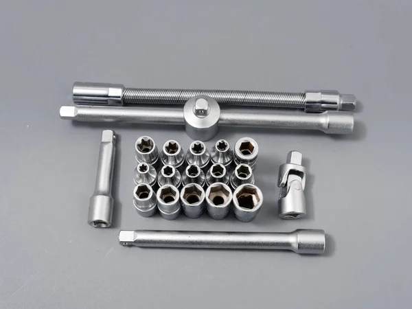 Auto repair wrenches on a gray background — 스톡 사진