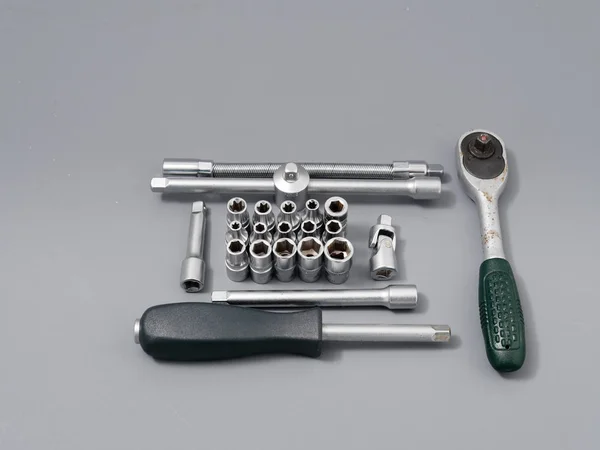 Auto repair wrenches on a gray background — Stock Photo, Image
