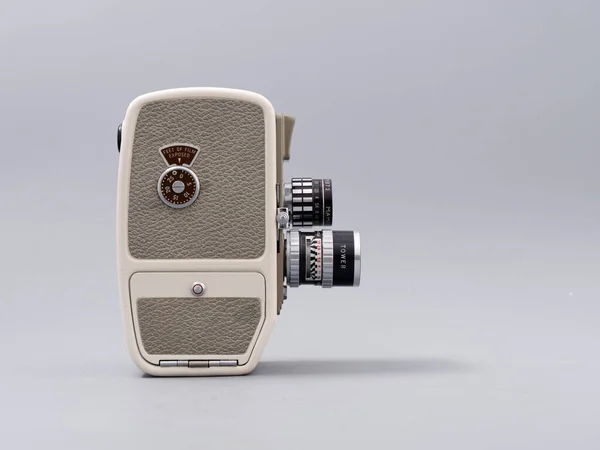 Retro Mini Camcorder Auf Grauem Hintergrund 2020 — Stockfoto