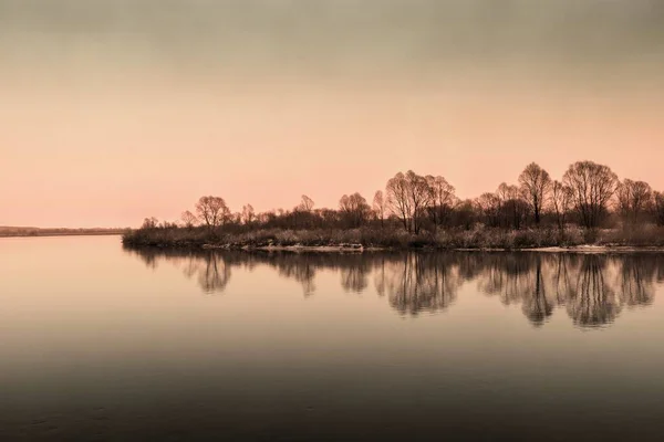 Dawn Banks Morning River Belarus Gomel 2020 — Stock Photo, Image