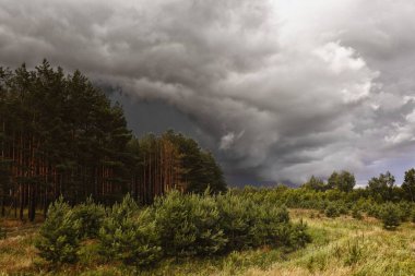 2020 yazında nehrin üzerinde bulutlu bulutlar