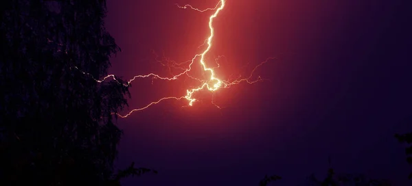 Lightning Lightning Bolt Isolated Black Ground — Stock Photo, Image