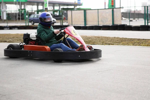 Gomel Belarus Marzo 2010 Competiciones Aficionados Carreras Pista Karting Recreación — Foto de Stock