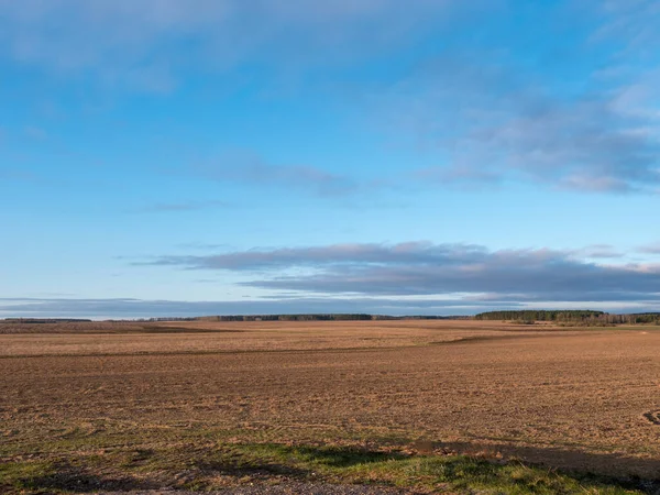 Moln Som Flyter Över Ett Fält Med Grödor Gryningen 2020 — Stockfoto