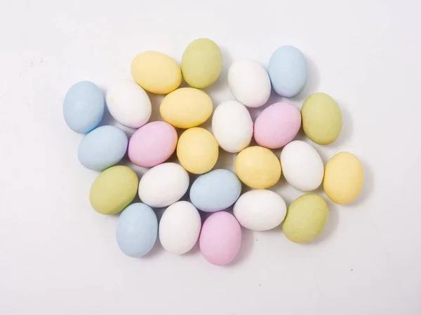 Gift Set Easter Colored Eggs White Background 2020 — Stock Photo, Image