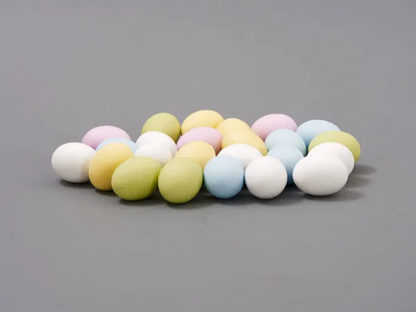 Gift Set Easter Colored Eggs White Background 2020 — Stock Photo, Image