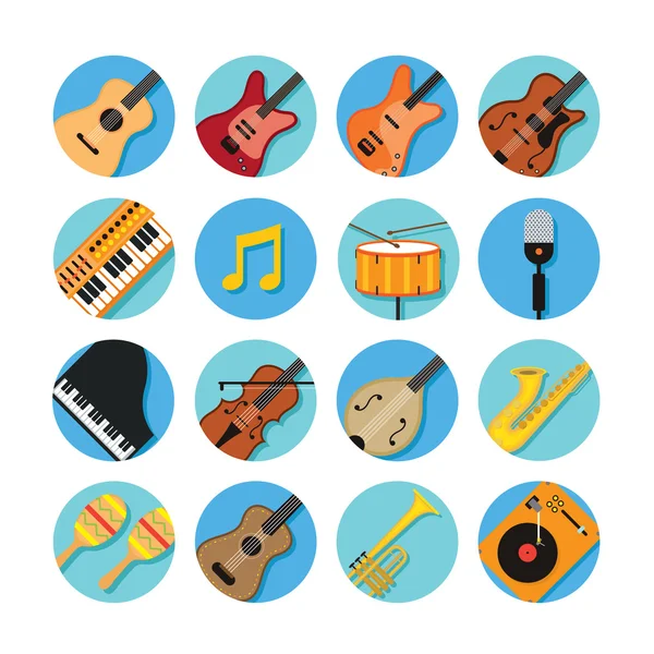 Music Instruments Icons Set — Stock Vector