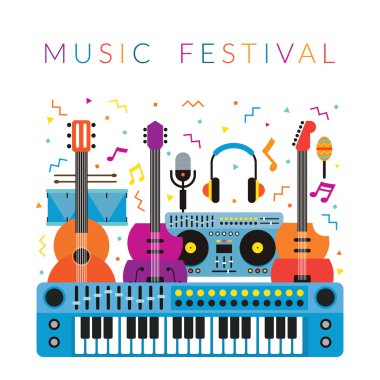 Müzik aletleri nesneleri arka plan