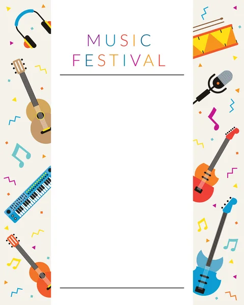 Music Instruments Objects Poster — Stock vektor