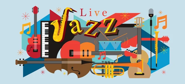 Jazz Instrumentos de música Fondo — Vector de stock