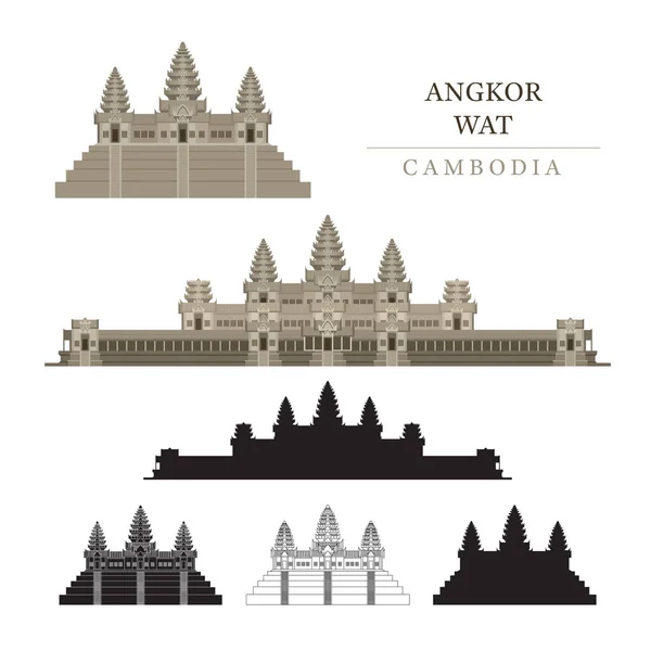 Angkor wat, Καμπότζη — Διανυσματικό Αρχείο