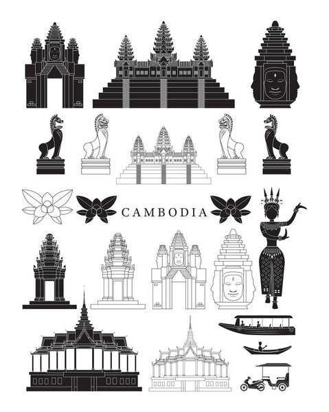 Cambodia Landmarks and Culture Object Set