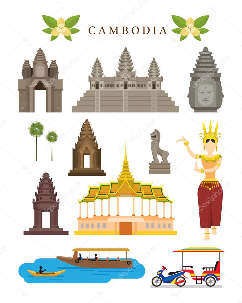 Cambodia Landmarks and Culture Object Set