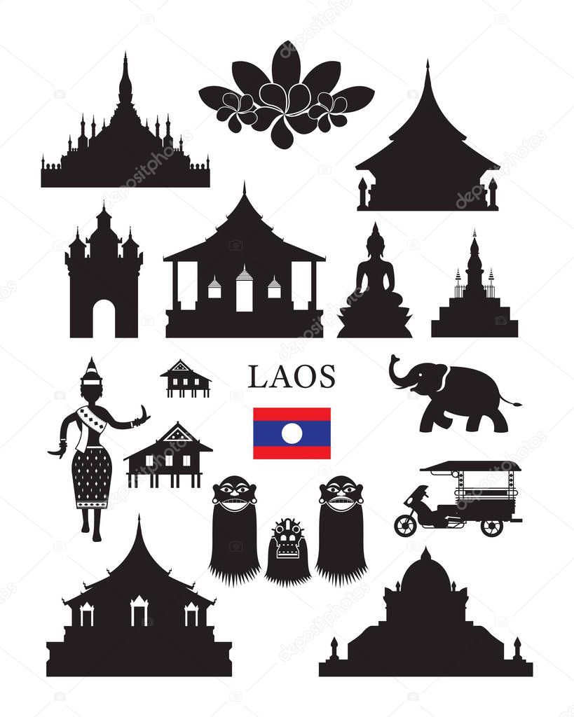 Laos Landmarks and Culture Object Set