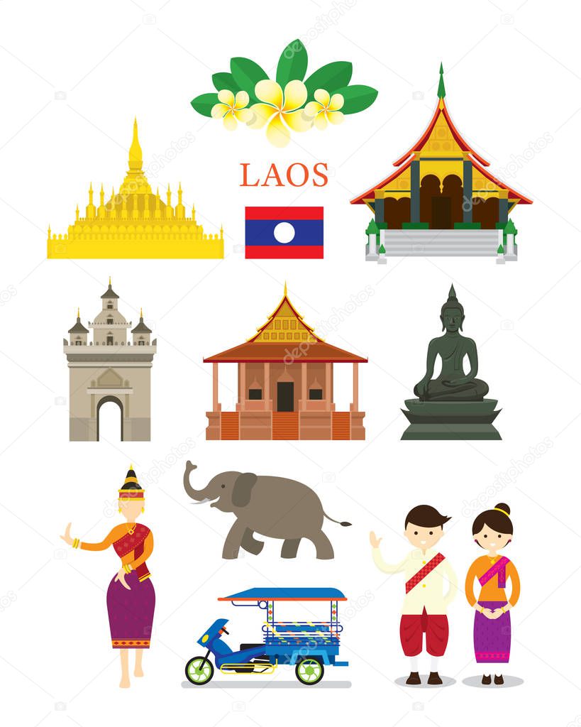 Laos Landmarks and Culture Object Set