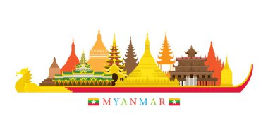 Myanmar mimari yerler manzarası