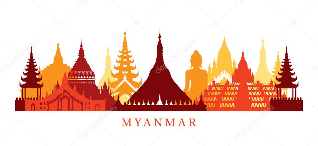 Myanmar Architecture Landmarks Skyline, Shape