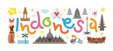 Indonesia Travel Attraction clipart