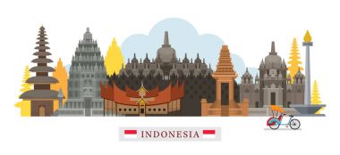 Indonesia Architecture Landmarks Skyline clipart