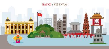 Hanoi, Hoan Kiem Gölü, Vietnam yerlerinden manzarası