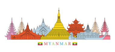 Myanmar mimari yerler manzarası 