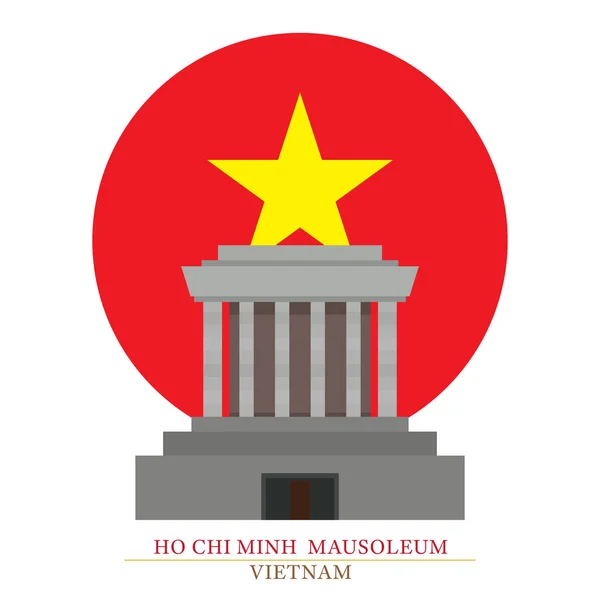 Ho Chi Minh Mausoleum, Hanoi, Vietnam — Stock Vector