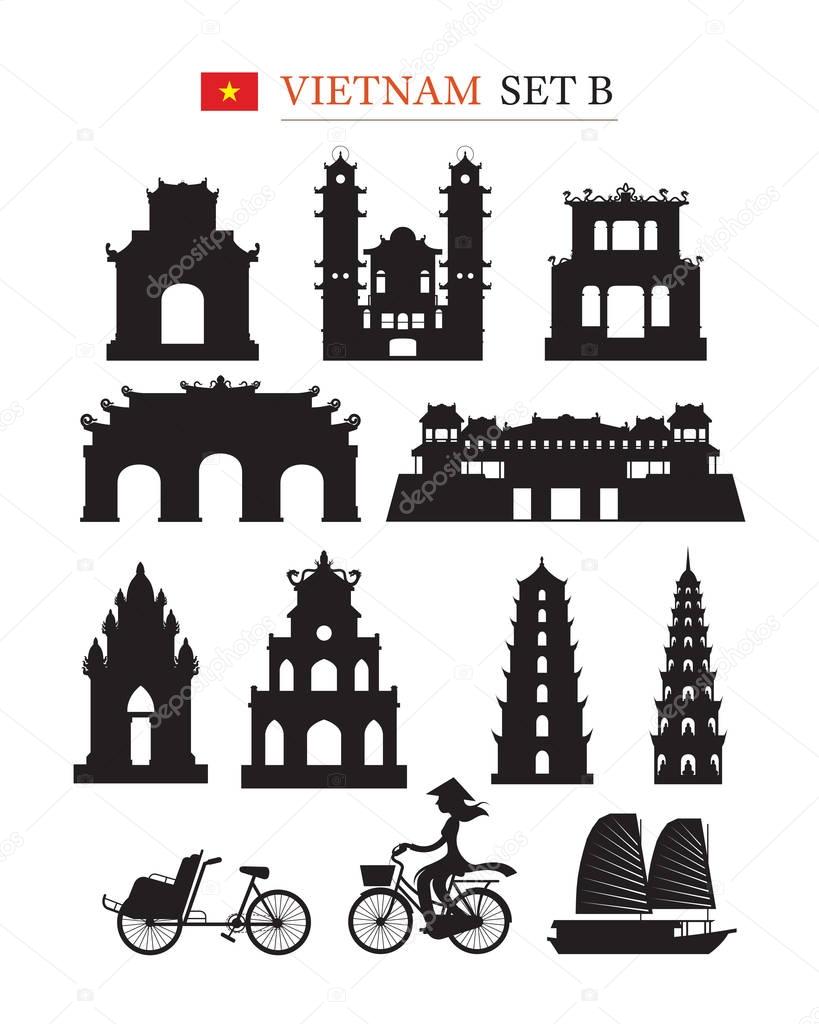 Vietnam Landmarks Architecture Building Object Set