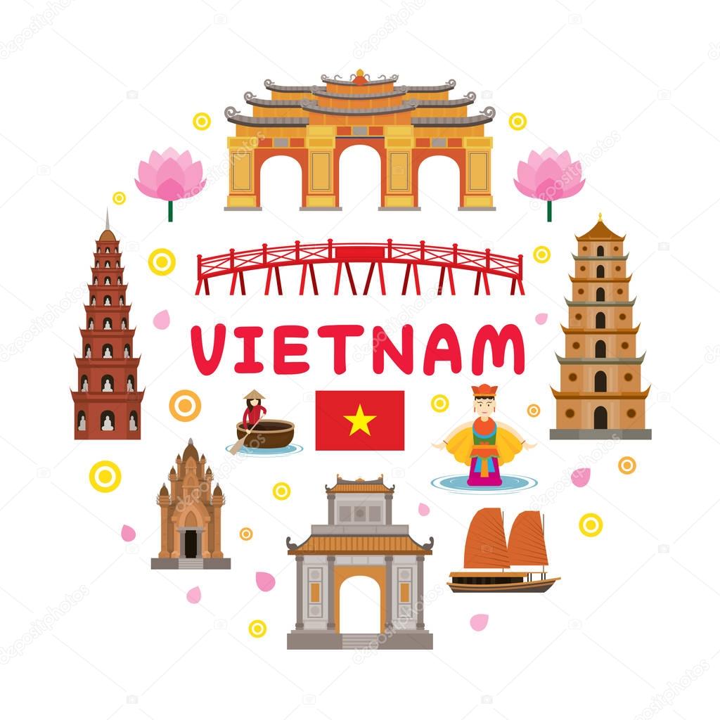 Vietnam Travel Attraction Label