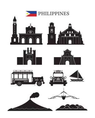 Filipinler işaretlerini mimari yapı nesne kümesi