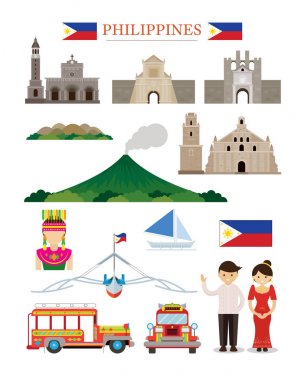 Philippines Landmarks Architecture Building Object Set clipart