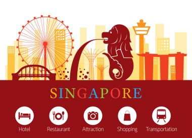 Singapur yerlerinden manzarası ile konaklama kutsal kişilerin resmi