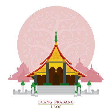 WAT Xieng tanga, Luang Prabang, dekorasyon arka plan ile Laos
