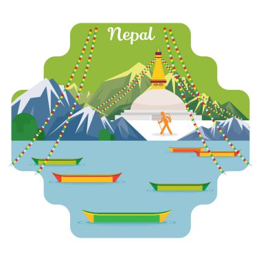 Nepal seyahat ve cazibe simge