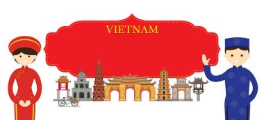 Vietnam yerler ve insanlar geleneksel giyim