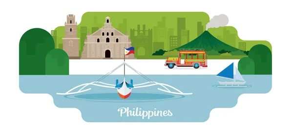 Philippines Voyages et attraction — Image vectorielle