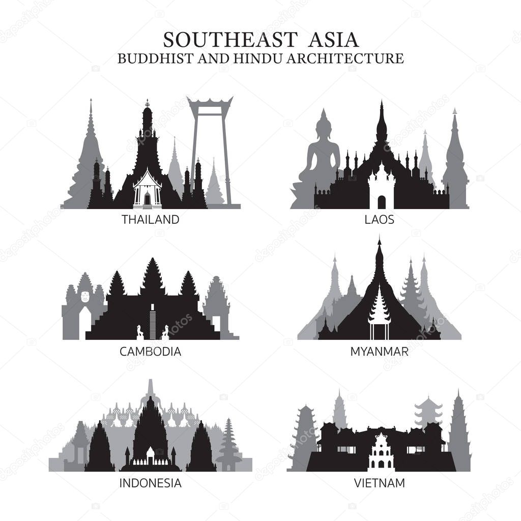 Southeast Asia Buddhist and Hinduism Architecture