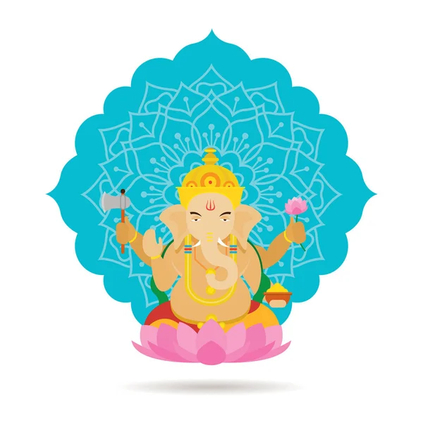 코끼리 힌두교 신 또는 신성 — 스톡 벡터