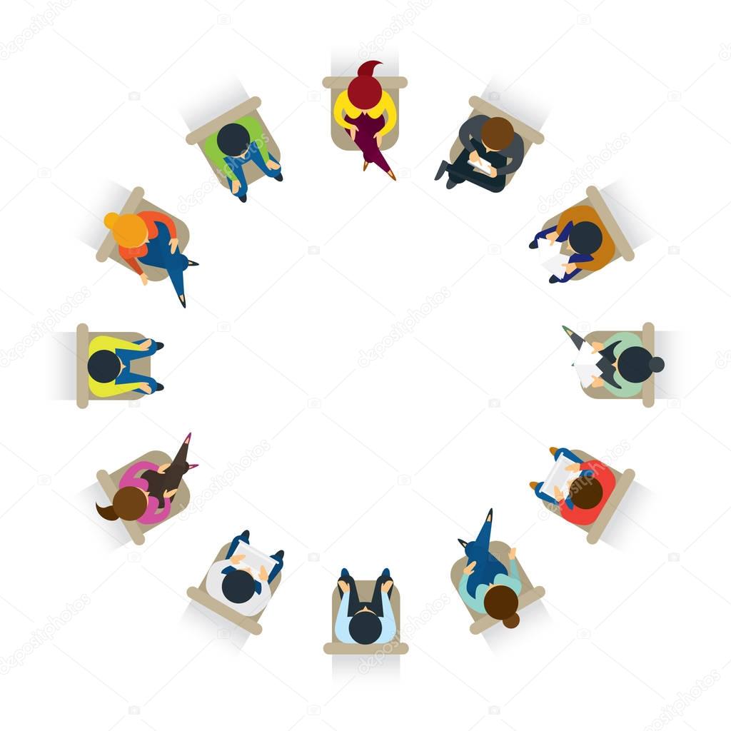 People Sitting on Chairs in Circle Form 