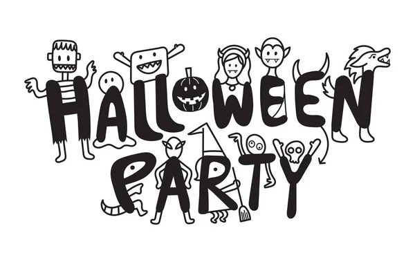 Znaky Party Halloween Monster — Stockový vektor