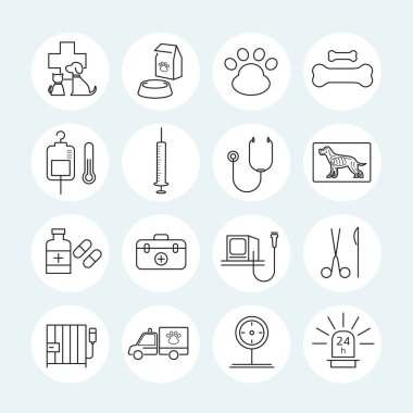 Hayvan hastalıklarıyla ilgili satırı Icons Set