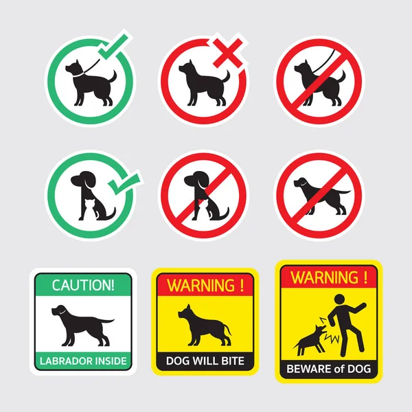 Perros símbolos signos — Vector de stock