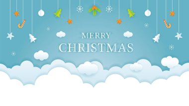 Asılı Dekorasyonlu Noel Bulutu Arkaplanı