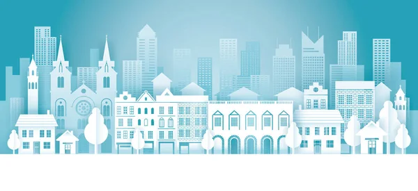 Staden i vinter bakgrund — Stock vektor