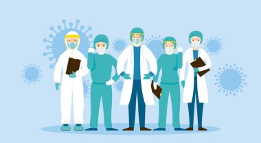 Doktorlar ve Hemşireler Covid-19, Coronavirus Hastalığı, Hastane, Sağlık ve Sağlık Hizmetleri ile Mücadele Ediyor