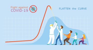 Covid-19 Eğri Kavramını Düzleştir, İnsanlar Grafik Çizelgesini Birlikte İndirmek İçin Güçlüler